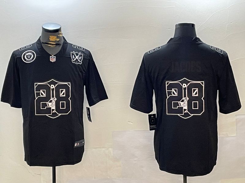 Men Oakland Raiders #28 Jacobs Black 2024 Nike Limited NFL Jersey style 1230
